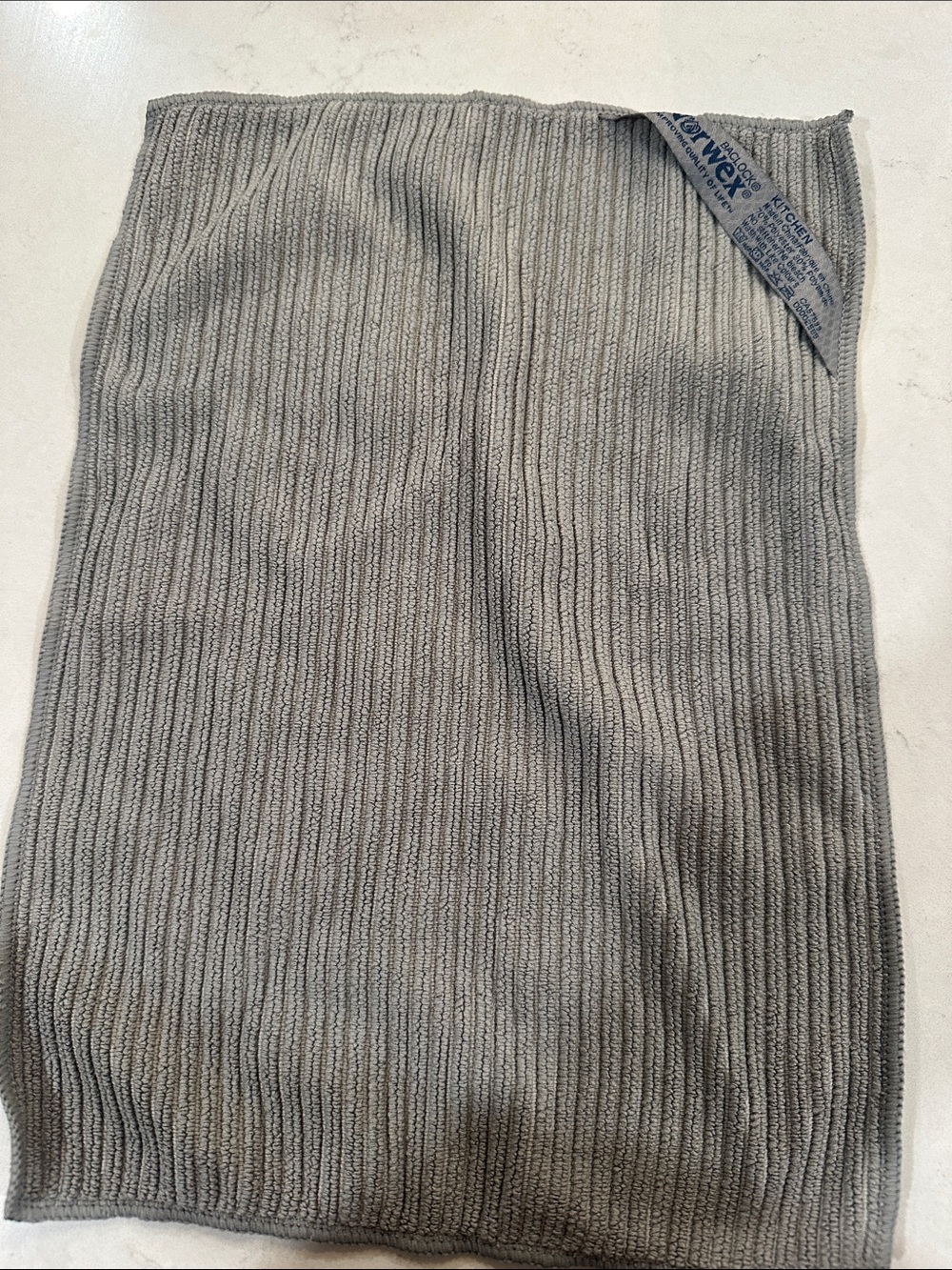 Norwex Gray Ribbed Kitchen Towel